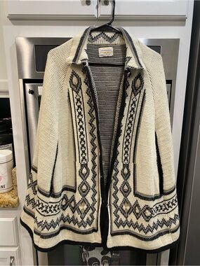 Vintage Sturbridge Patterned Poncho Style Cardigan